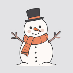 Vector illustration of a delightful Snowman for early readers' enjoyment