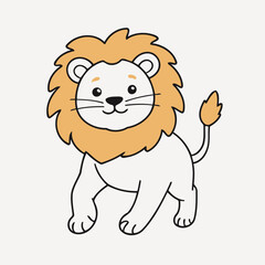 Cute Lion for preschoolers' storybook vector illustration