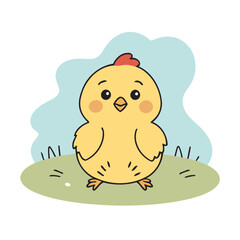 Cute vector illustration of a Chicken for children's bedtime stories