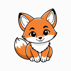 Vector illustration of a cute Fox for children