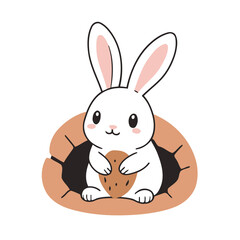 Cute vector illustration of a Rabbit for kids' reading time