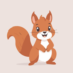 Cute vector illustration of a Squirrel for kids books