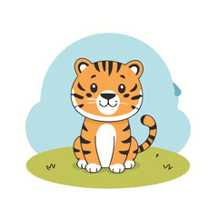 Cute Tiger for children vector illustration