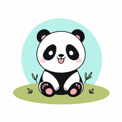Cute vector illustration of a Panda for early readers' delight