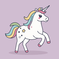 Cute Unicorn for kids books vector illustration