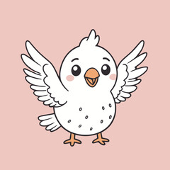 Cute Bird for young readers' picture book vector illustration