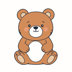 Obraz premium Cute Bear for toddlers books vector illustration