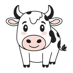 Vector illustration of a cute Cow for kids