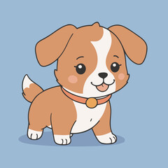 Cute vector illustration of a Puppy for kids' reading time