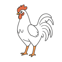 Cute Rooster for toddlers story books vector illustration