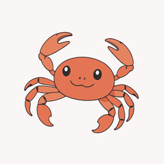 Fototapeta premium Cute Crab for children story book vector illustration