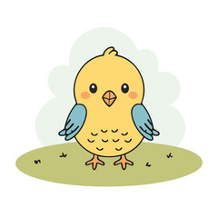 Vector illustration of a playful Bird for preschoolers' storytime