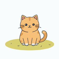 Cute Cat for children story book vector illustration