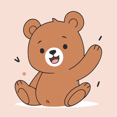 Vector illustration of an adorable Bear for young readers' books