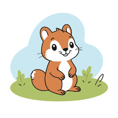 Vector illustration of a sweet Squirrel for youngsters' imaginative journeys