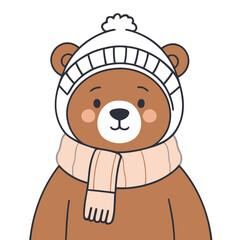 Cute vector illustration of a Bear for kids