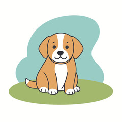 Cute Dog vector illustration for kids story book