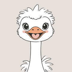 Cute Ostrich for toddlers' playful adventures vector illustration