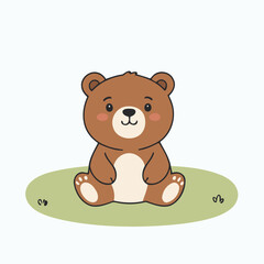 Vector illustration of a cute Bear for children story book