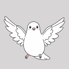 Vector illustration of a delightful Dove for early readers' enjoyment