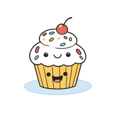 Cute Cupcake for toddlers' playful adventures vector illustration