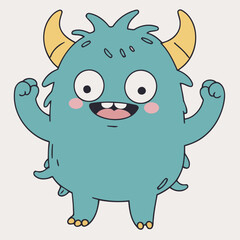 Vector illustration of a cute Monster for toddlers story books