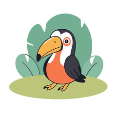 Vector illustration of a friendly Toucan for little ones' joyful exploration