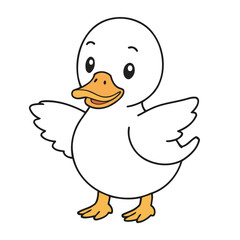 Cute Duck for children's bedtime stories vector illustration