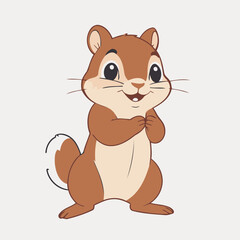 Vector illustration of a cute Chipmunk for kids story book