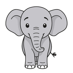 Vector illustration of a delightful Elephant for early readers' enjoyment