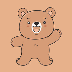 Vector illustration of a friendly Bear for little ones' joyful exploration