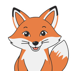 Cute vector illustration of a Fox for toddlers story books