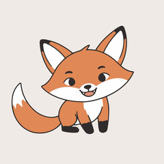 Cute vector illustration of a Fox for children story book