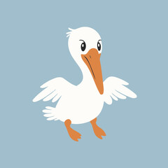 Cute Pelican vector illustration for kids' adventure tales