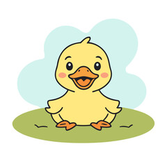 Vector illustration of a delightful Duck for early readers' enjoyment