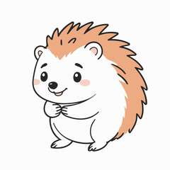 Vector illustration of a charming Hedgehog for toddlers' learning adventures