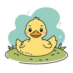 Cute Duck for children's books vector illustration
