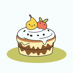 Cute Cake vector illustration for children