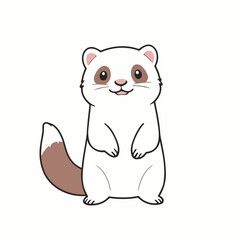 Cute Ferret for toddlers vector illustration