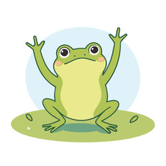 Cute Frog vector illustration for little ones' bedtime routines