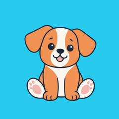 Fototapeta premium Vector illustration of a cute Puppy for toddlers story books