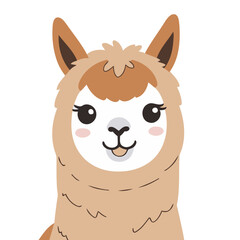 Cute Alpaca vector illustration of a for toddlers books