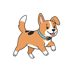 Cute vector illustration of a Dog for kids