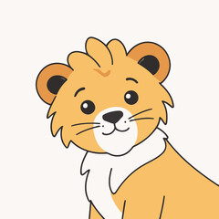 Cute Lion for kids story book vector illustration