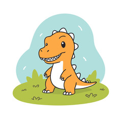 Cute vector illustration of a Dino for children book