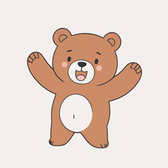 Cute Bear vector illustration for children