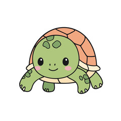 Cute Turtle for children book vector illustration