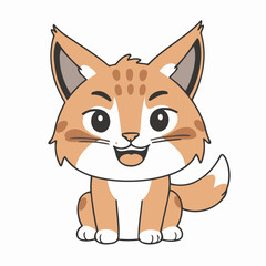 Vector illustration of a cute Lynx for kids books
