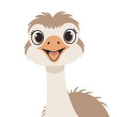 Cute vector illustration of a Ostrich for youngsters' imaginative stories