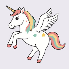 Cute vector illustration of a Unicorn for youngsters' imaginative stories